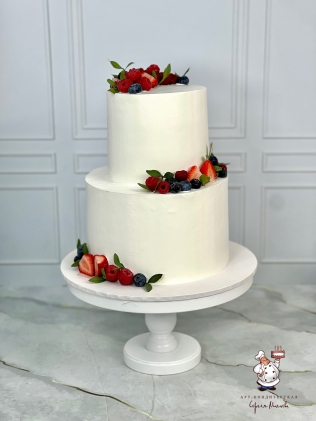 Украшение торта ягодами (64 фото)