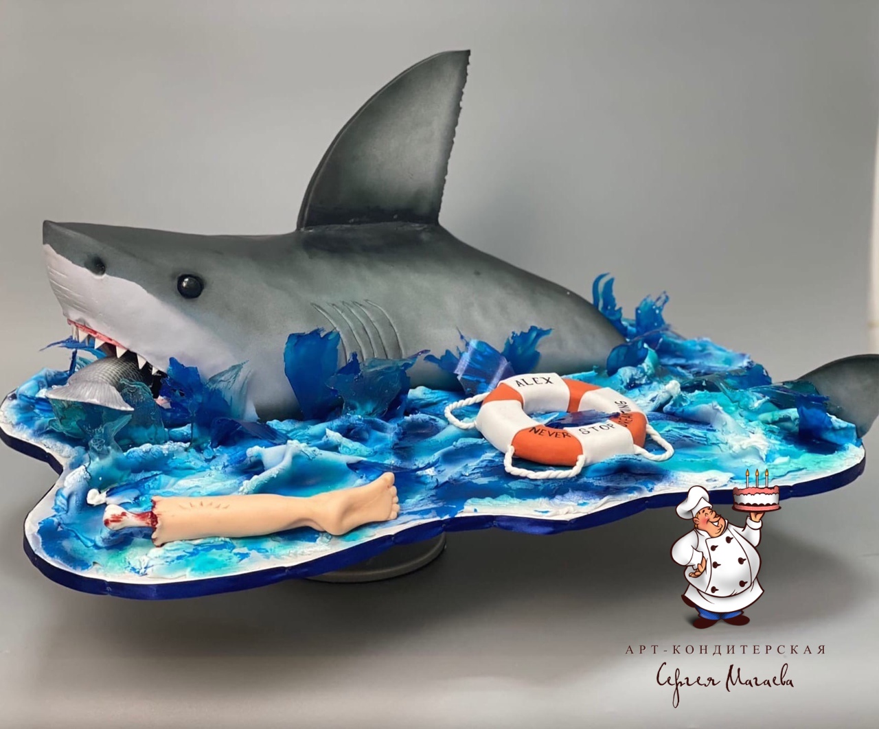 Торт с акулой для мальчика фото