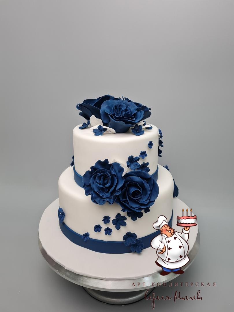 Свадебные торты синего цвета - 87 фотографий