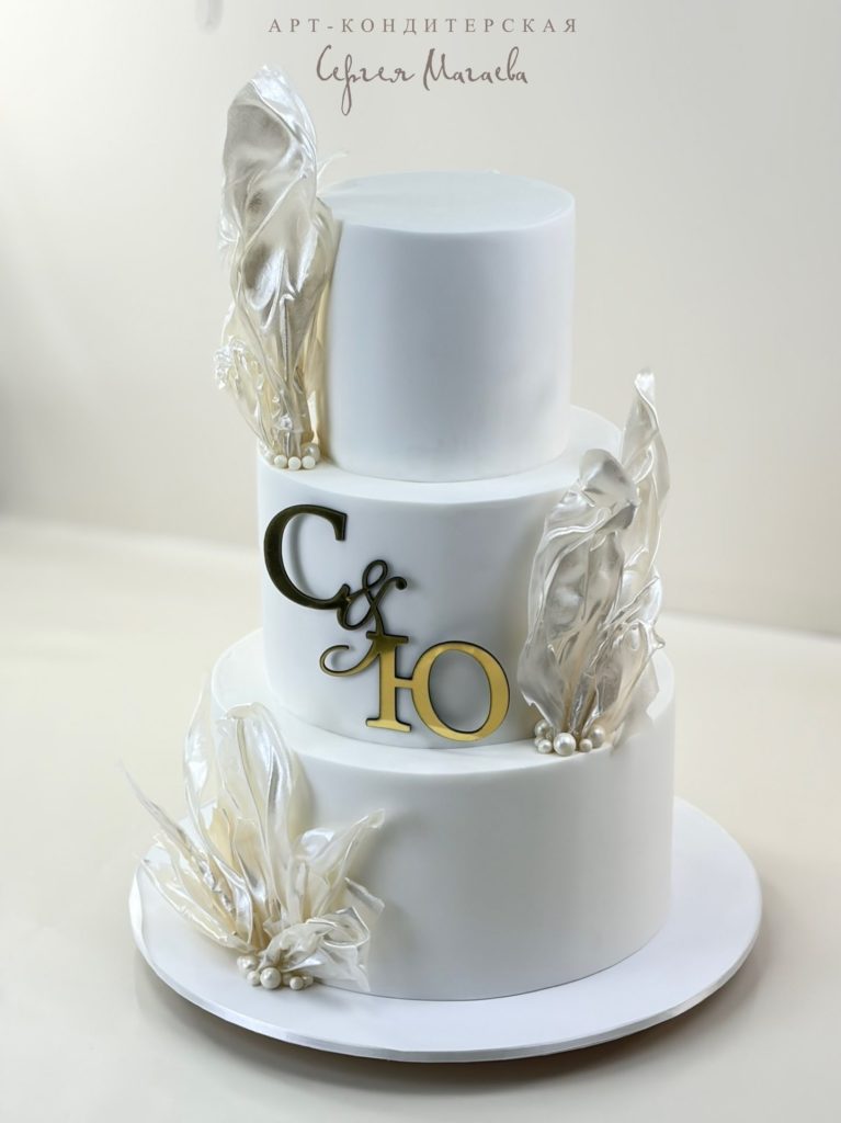 Торт "Рисовые паруса с инициалами" № 101042